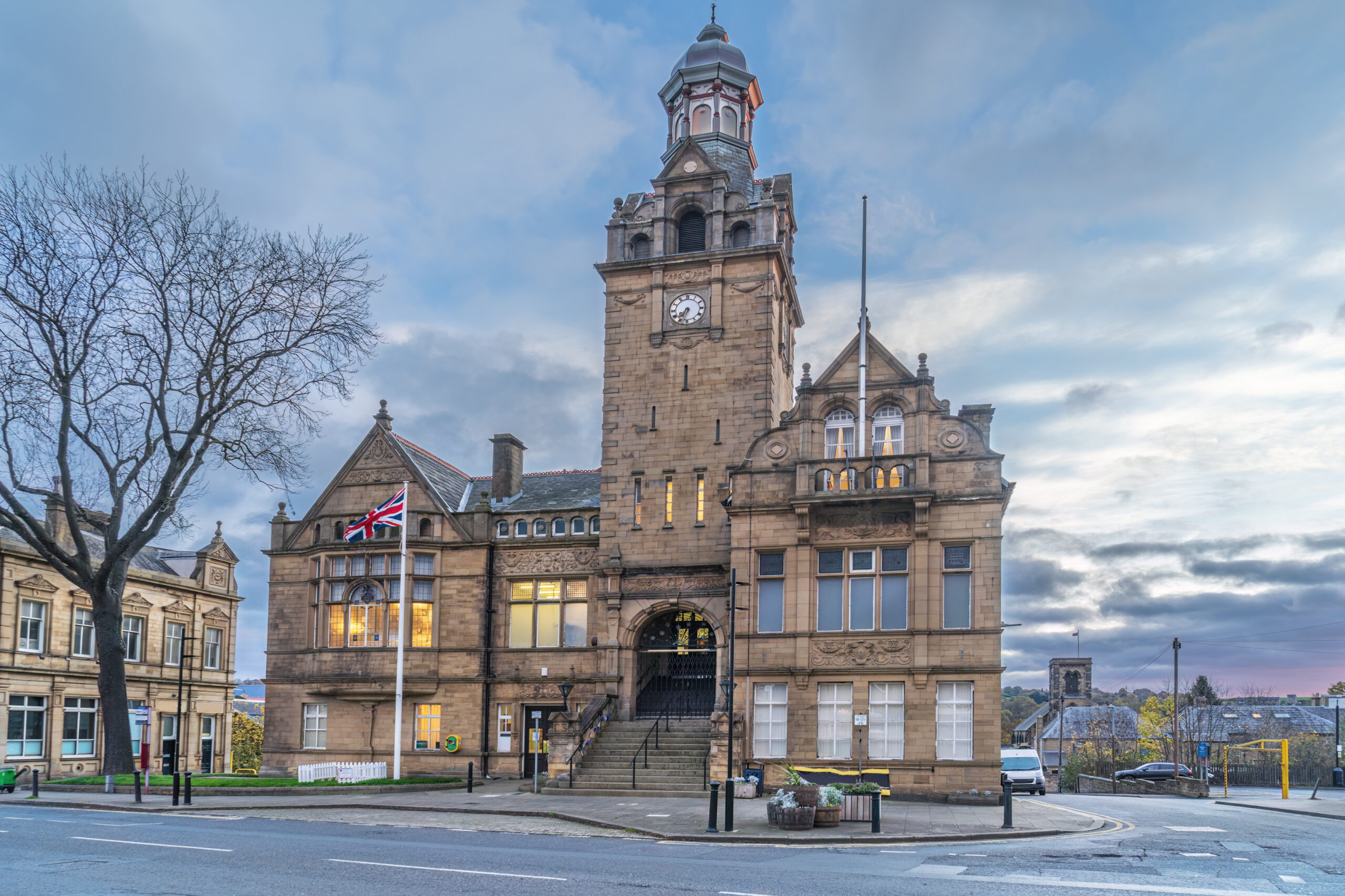 Cleckheaton Town Hall in Kirklees Yorkshire England