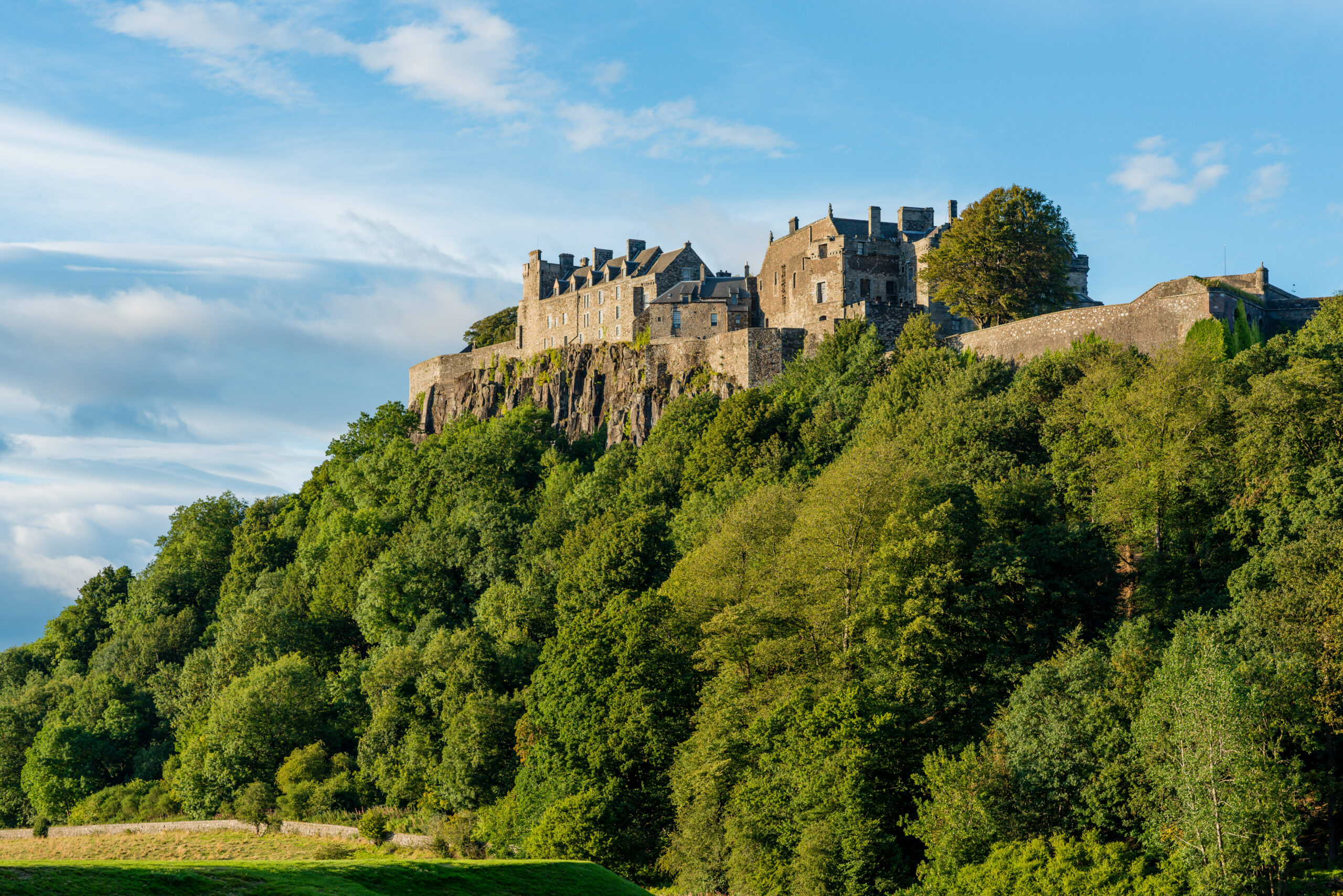 Stirling Castle from the West in late afternoon autumn sunshine.