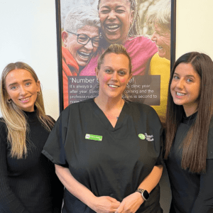 Photo of three staff members at The Hearing Clinic UK