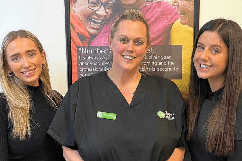 Photo of three staff members at The Hearing Clinic UK