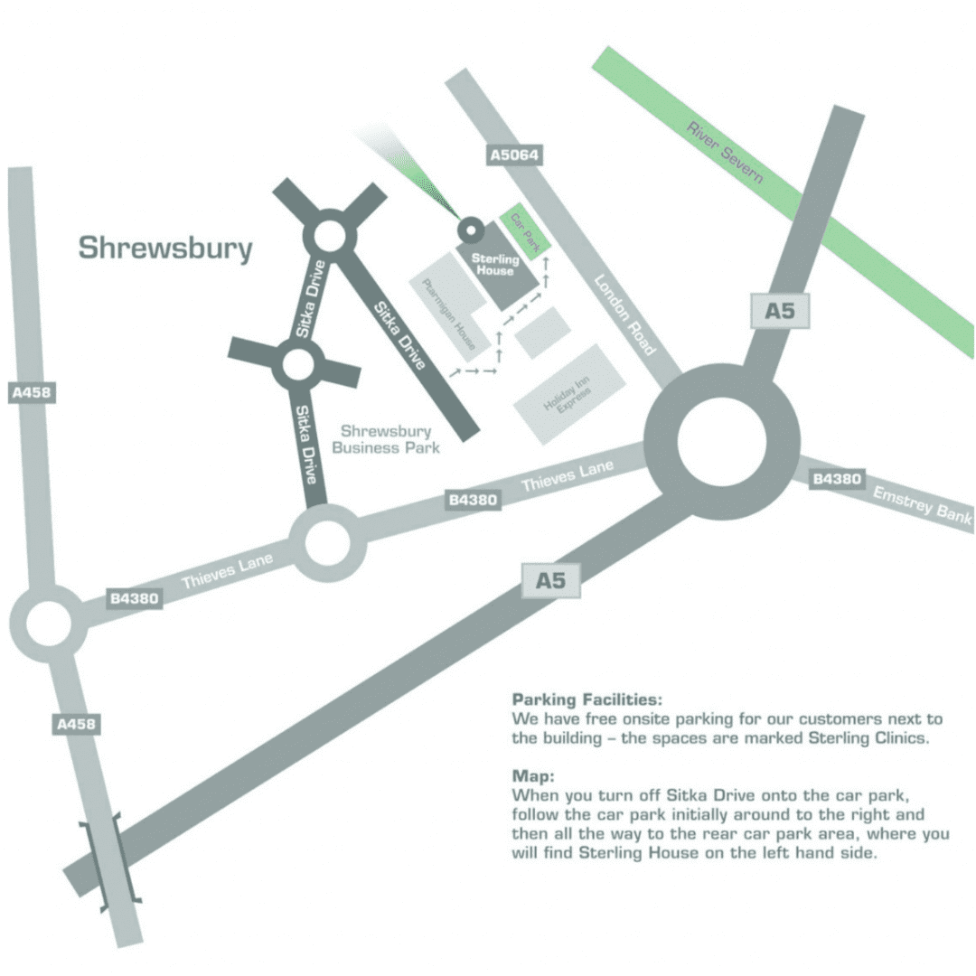 Directions to Shrewsbury Clinic