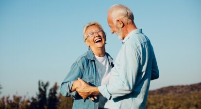 Happy active senior couple outdoors